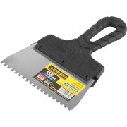 STAYER PROFlat, 150 мм, зуб 4 х 4 мм, пластиковая ручка, зубчатый, нержавеющий фасадный шпатель, Professional (1009-15-04)