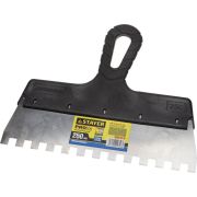 STAYER PROFlat, 250 мм, зуб 10 х 10 мм, пластиковая ручка, зубчатый, нержавеющий фасадный шпатель, Professional (1009-25-10)