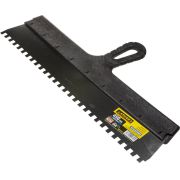 STAYER PROFlat, 450 мм, зуб 8 х 8 мм, пластиковая ручка, зубчатый, нержавеющий фасадный шпатель, Professional (1009-45-08)