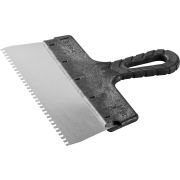 ЗУБР 250 мм, зуб 4 х 4мм, пластиковая ручка, нержавеющий фасадный шпатель (10078-25-04)