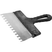 ЗУБР 250 мм, зуб 10 х 10 мм, пластиковая ручка, нержавеющий фасадный шпатель (10078-25-10)