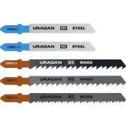 URAGAN T-хвост., по металлу/дереву, 5 шт, набор полотна для лобзика (159489-H5)