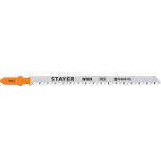 STAYER T301CD, T-хвост., HCS сталь, по дереву, шаг зуба 3 мм (6TPI), раб. длина 90 мм, 2 шт, полотна для лобзика, Professional (15982-4)