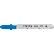 STAYER T218A, 2 шт, 50 мм / 1.2 мм, T-хвост., HSS сталь, фигурный рез по металлу толщиной 0.9-3 мм, полотна для лобзика (15995-1.2)