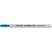 STAYER T318A, 2 шт, 110 мм / 1.2 мм, T-хвост., HSS сталь, по металлу 1-3 мм, по алюмин. профилям до 65 мм, полотна для лобзика (159951-1.2)