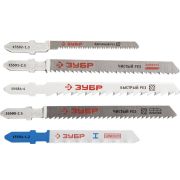 ЗУБР T-хвост., по дереву и металлу, пластик. бокс, 5 шт, набор полотен для лобзика (15580-H5)