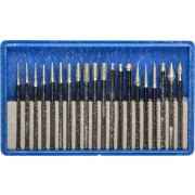 ЗУБР 20 шт, хвостовик d 3 мм, Р 150 - 180, набор алмазных мини-насадок для гравера, Профессионал (33383-H20)