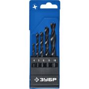 ЗУБР 5 шт: (4-5-6-8-10 мм), М-образная заточка, набор сверл спиральных по дереву, Профессионал (29421-H5)