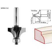 ЗУБР 31.8 x 17 мм, радиус 9.5 мм, фреза кромочная калевочная №1, Профессионал (28784-31.8)