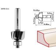 ЗУБР 22.2 x 13 мм, радиус 4.8 мм, фреза кромочная калевочная №2, Профессионал (28785-22.2)