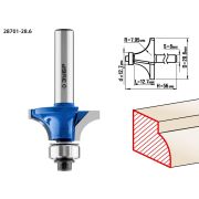 ЗУБР 28.6 x 12.7 мм, радиус 8 мм, фреза кромочная калевочная №1, Профессионал (28701-28.6)