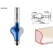 ЗУБР 32 x 38 мм, хвостовик 12 мм, фреза кромочная фигурная №7, Профессионал (28718-32)