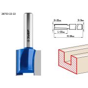 ЗУБР 22 x 22 мм, хвостовик 8 мм, фреза пазовая прямая, Профессионал (28753-22-22)