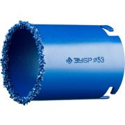 ЗУБР 53 мм, L 55 мм, карбид вольфрама, коронка кольцевая, Профессионал (33350-53)
