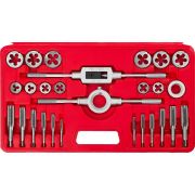 ЗУБР 27 предм., сталь 9ХС, набор метчиков и плашек в пластиковом боксе (28123-H27)