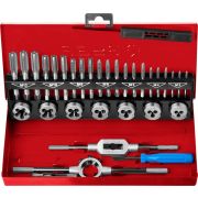 ЗУБР 32 предмета, сталь 9ХС, набор метчиков и плашек (28129-H32)