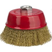 STAYER 75 мм, витая стальная латунированная проволока 0.3 мм, чашечная щетка-крацовка для УШМ, Professional (35125-075)