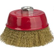 STAYER 100 мм, витая стальная латунированная проволока 0.3 мм, чашечная щетка-крацовка для УШМ, Professional (35125-100)