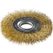 ЗУБР 100 мм, витая стальная латунированная проволока 0.3 мм, щетка дисковая для УШМ, Профессионал (35187-100)
