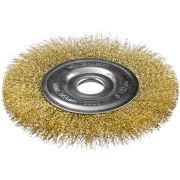 ЗУБР 150 мм, витая латунированная, стальная проволока 0.3. щетка дисковая для УШМ, Профессионал (35187-150)