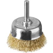 ЗУБР d 50 мм, витая латунированная, стальная 0.3 мм, чашечная щетка для дрели, Профессионал (3525-050)