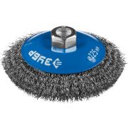 ЗУБР 125 мм, витая, стальная проволока 0.3 мм, коническая щетка-крацовка для УШМ, Профессионал (35265-125)
