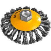 STAYER 100 мм, жгутированная стальная проволока 0.5 мм, коническая щетка-крацовка для УШМ, Professional (35135-100)
