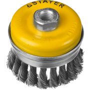 STAYER 80 мм, жгутированная стальная проволока 0.5 мм, чашечная щетка-крацовка для УШМ, Professional (35137-080)
