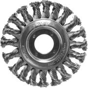 ЗУБР 100 мм, стальная проволоки 0.5 мм, щетка дисковая для УШМ, Профессионал (35190-100)