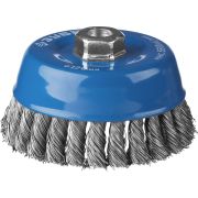 ЗУБР 120 мм, жгутированная стальная проволока 0.5 мм, чашечная щетка-крацовка для УШМ, Профессионал (35275-120)