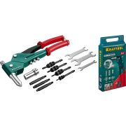 KRAFTOOL Combo3-M6, 360°, 3 вида заклёпок, комбинированный поворотный заклепочник в кейсе (31178)