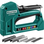 KRAFTOOL Universal, 7-в-1: 53 (A/10/JT21) 23GA (6 - 14 мм)/140 (G/11/57) 20GA (8 - 14 мм)/13/53F/36/500, универсальный легкий степлер (31524)