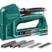 KRAFTOOL Universal-HD, 6-в-1: 53 (A/10/JT21) 23GA (6 - 14 мм)/140 (G/11/57) 20GA (8 - 14 мм)/13/53F/300/500, универсальный алюминиевый степлер (3188)