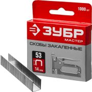 ЗУБР скобы тип 53 (A/10/JT21), 14 мм, калибр 23GA. 1000 шт (31625-14)