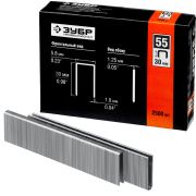 ЗУБР скобы тип 55 (90/C), 30 мм, калибр 18GA. 2500 шт. Профессионал (31855-30)