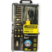 STAYER PROTerm, 30 Вт, 3 в 1, в наборе: 20 насадок, в кейсе, прибор для выжигания, пайки и резки, Professional (45227)