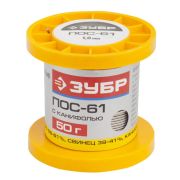 ЗУБР ПОС 61, 1 мм, 50 г, трубка с канифолью, припой (55450-050-10C)