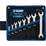 ЗУБР 8 шт, 6 - 24 мм, набор рожковых гаечных ключей, Профессионал (27010-H8)