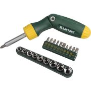 KRAFTOOL X-Hard-21, 21 предм., с насадками, реверсивно-рычажная отвертка (26151-H21)