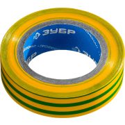 ЗУБР ЭЛЕКТРИК-10, 15 мм х 10 м, 6 000 В, желто-зеленая, не поддерживает горение, изолента ПВХ, Профессионал (1233-6)