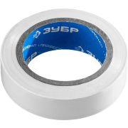 ЗУБР ЭЛЕКТРИК-10, 15 мм х 10 м, 6 000 В, белая, не поддерживает горение, изолента ПВХ, Профессионал (1233-8)