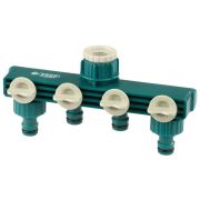 RACO ORIGINAL, 1/2″ - 3/4″, четырехканальный, с внутренней резьбой, из ABS пластика, поливочный распределитель (4250-55258C)