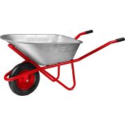 ЗУБР Т-12, 90 л, 180 кг, одноколесная, пневматическое колесо, строительная тачка (39960)