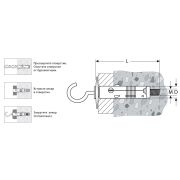 ЗУБР 9 х 46 мм, 50 шт, облегченный анкер с полукольцом (4-302412-05-046)