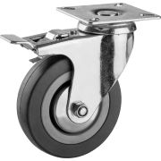 ЗУБР d 100 мм, г/п 65 кг, резина/полипропилен, поворотное колесо c тормозом (30956-100-B)