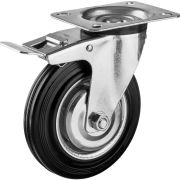 ЗУБР d 160 мм, г/п 145 кг, игольчатый подшипник, резина/металл, поворотное колесо c тормозом, Профессионал (30936-160-B)