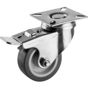 ЗУБР d 50 мм, г/п 40 кг, резина/полипропилен, термопластичное поворотное колесо c тормозом, Профессионал (30946-50-B)