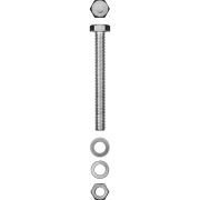 ЗУБР DIN 933, M8 х 100 мм, цинк, 2 шт, болт с гайкой и шайбами (303436-08-100)