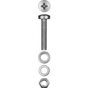 ЗУБР DIN 7985, M5 х 30 мм, цинк, 12 шт, винт с гайкой и шайбами (303476-05-030)