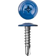 ЗУБР ПШМ-С 5005, 25 х 4.2 мм, синий насыщ., 400 шт (0,82 кг.), саморез с пресс-шайбой и сверлом (300211-42-025-5005)